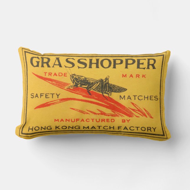 Vintager Heuschrecken-Sicherheits-Match-Aufkleber Lendenkissen (Vorderseite)