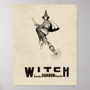 Vintager Hexe-HutBroomstick Halloween lustig Poster