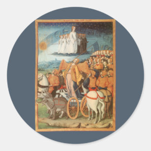 Vintager Himmelsastronomie-Power des Himmels Runder Aufkleber