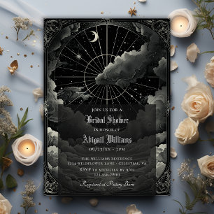 Vintager Himmelsmond Sterne Mystisches Brautparty Einladung