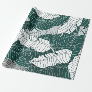 Vintager Hintergrund Blätter Musterdesign Geschenkpapier