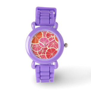 Vintager Hintergrund der Pampelmuse Armbanduhr