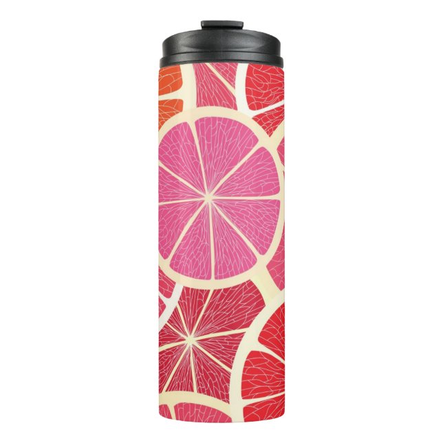 Vintager Hintergrund der Pampelmuse Thermosbecher (Vorderseite)