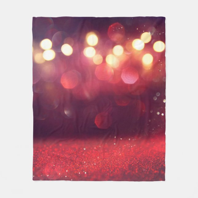 Vintager Hintergrund des roten Glitzer defokusedba Fleecedecke (Vorderseite)