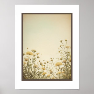 Vintager Hintergrund kleine Blume Poster Mauer Kun