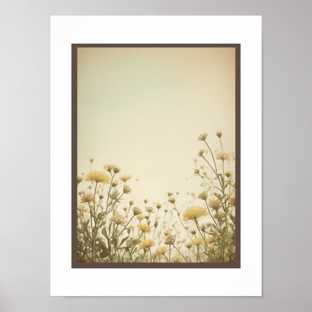 Vintager Hintergrund kleine Blume Poster Mauer Kun (Vorne)