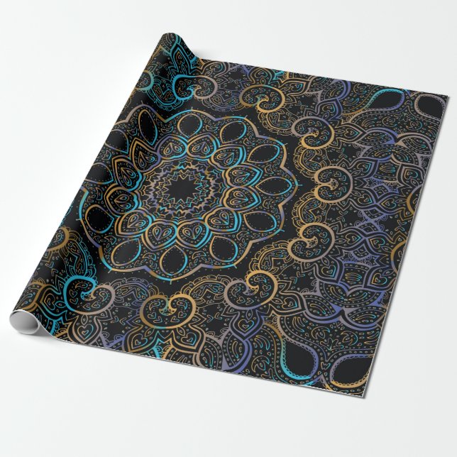 Vintager Hintergrund. Mandala. Indischer d Geschenkpapier (Ungerollt)