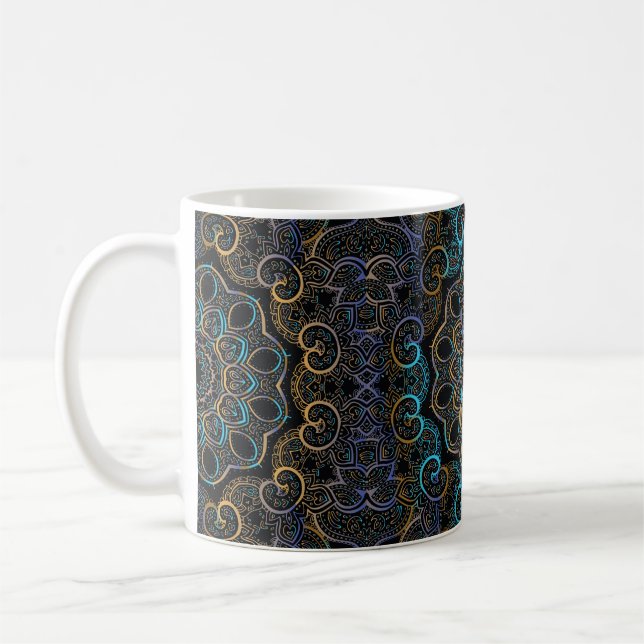 Vintager Hintergrund. Mandala. Indischer d Kaffeetasse (Links)