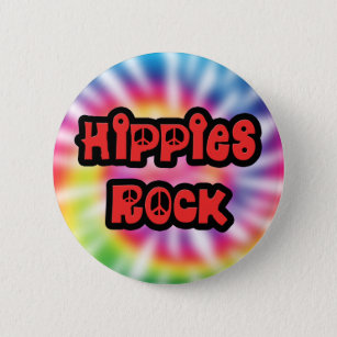 Vintager Hippies-Felsen-Krawatten-Knopf Button