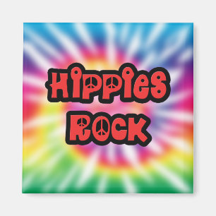Vintager Hippies-Felsen-Krawatten-Magnet Magnet