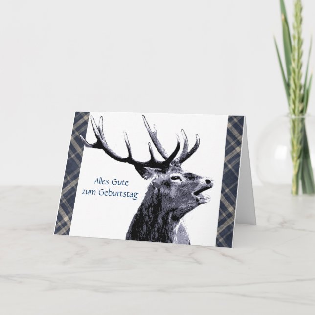 Vintager Hirsch Alles Gute zum Geburtstag Karte (Vorderseite)