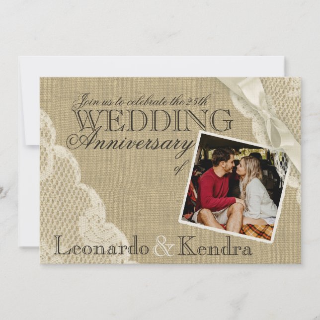 Vintager Hochzeitstag Einladung (Vorderseite)