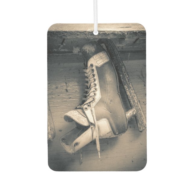 Vintager Hockey-Skate Autolufterfrischer (Vorderseite)