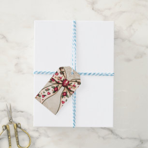 Vintager Holiday Bow mit Berries Geschenkanhänger