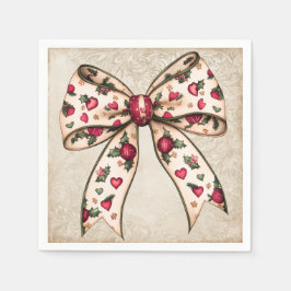Vintager Holiday Bow mit Berries Serviette