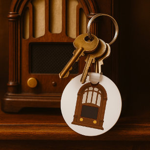 Vintager Holzfunksender Schlüsselanhänger