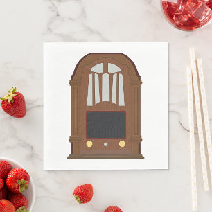 Vintager Holzfunksender Serviette