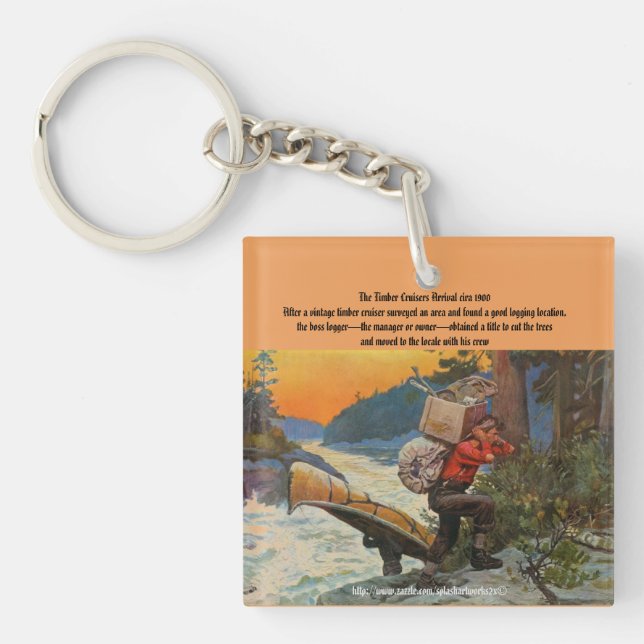 ‚Vintager Holzkreuzer‘ Schlüsselanhänger (Vorderseite)