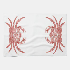 Vintager Holzschnitt Roter Krebs Geschirrtuch