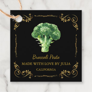 Vintager Homemade Broccoli Pesto Square Hang Tag Geschenkanhänger