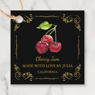 Vintager Homemade Cherry Jam Square Hang Tag Geschenkanhänger