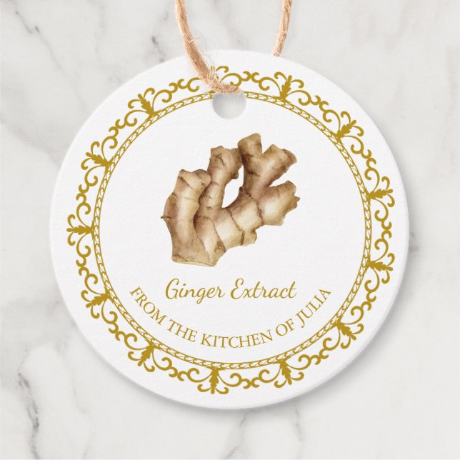 Vintager Homemade Ginger Extract Hang Tag Geschenkanhänger (Vorderseite)