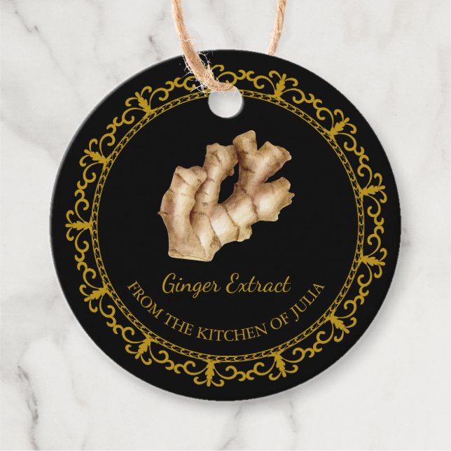 Vintager Homemade Ginger Extract Hang Tag Geschenkanhänger (Vorderseite)