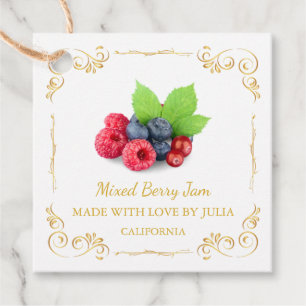 Vintager Homemade Mixed Berry Jam Square Hang Tag Geschenkanhänger