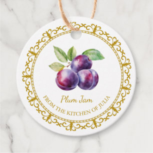 Vintager Homemade Plum Jam Hang Tag l White Geschenkanhänger