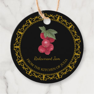 Vintager Homemade Redcurrant Jam Hang Tag l Black Geschenkanhänger