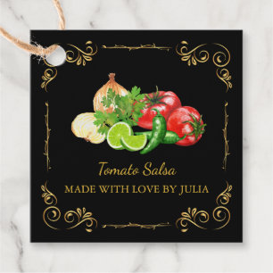 Vintager Homemade Salsa Square Hang Tag Geschenkanhänger