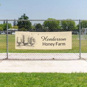 Vintager Honey-Hive-and-Bier-Banner Banner