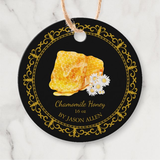 Vintager Honeycomb Chamomile-Honey-Hang-Tag Geschenkanhänger (Vorderseite)
