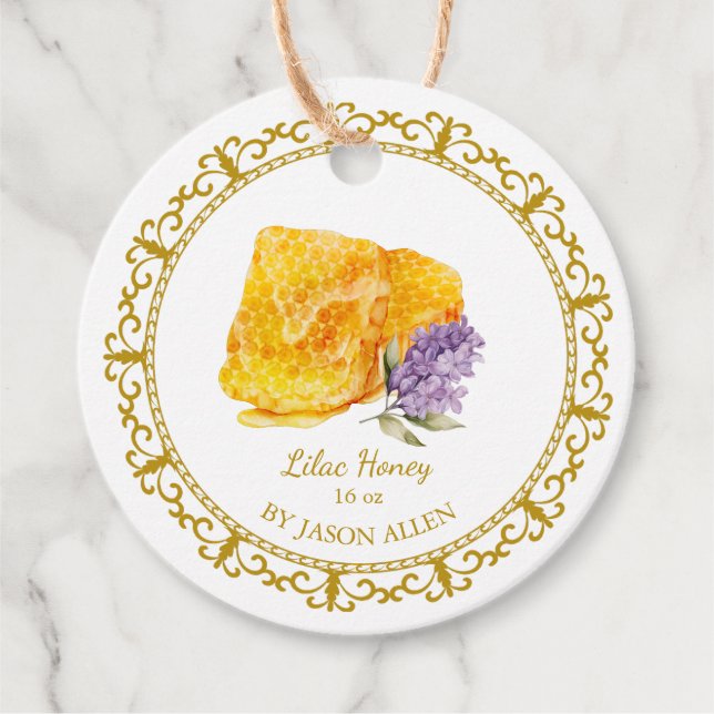 Vintager Honeycomb Lilac Infused Honey Hang Tag Geschenkanhänger (Vorderseite)