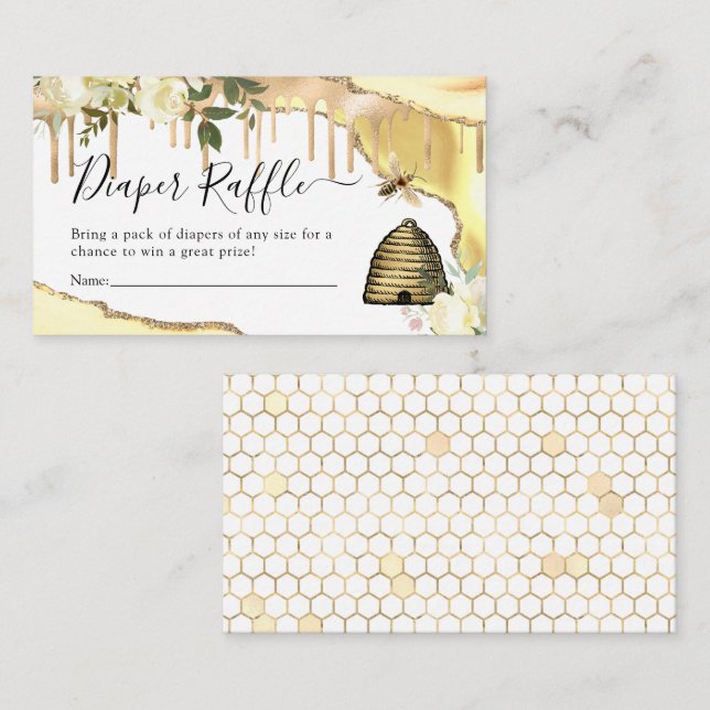 Vintager Honigbienenwürfel Begleitkarte (Vorne/Hinten)