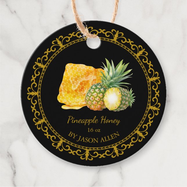 Vintager Honigwabe Ananas Honey Hang Tag Geschenkanhänger (Vorderseite)