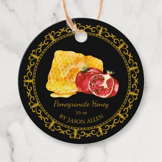 Vintager Honigwabenpomegranate Honey Hang Tag Geschenkanhänger (Vorderseite)