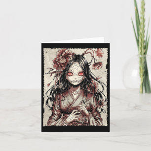 Vintager Horror Anime Girl Manga Japanisch Creepy Karte