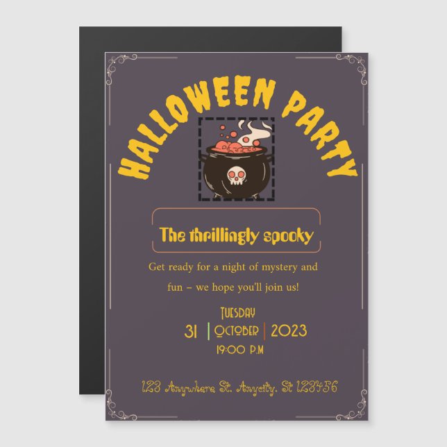 Vintager Horror Film Halloween-Party Einladungen (Vorne/Hinten)