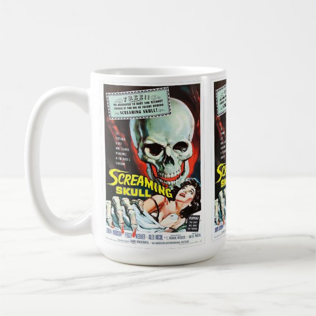 Vintager Horror Filmkulisse Klassischer Screaming- Kaffeetasse (Links)