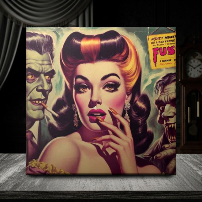 Vintager Horror Goth Girl Fliese (Von Creator hochgeladen)