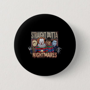 Vintager Horror Halloween Beängstigend Aussichtswa Button