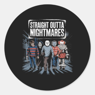 Vintager Horror Halloween Beängstigend Aussichtswa Runder Aufkleber