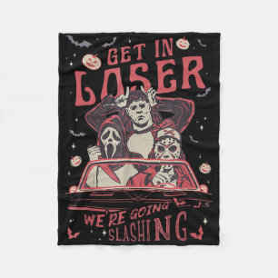 Vintager Horror Spooky Film Lover Retro Halloween Fleecedecke
