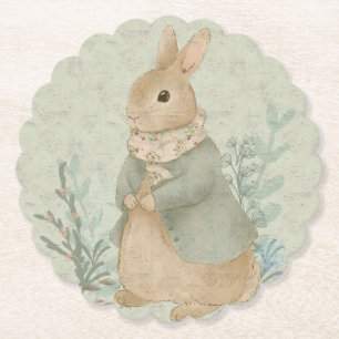 Vintager Hosenhengst mit Blume Papierplatte Untersetzer