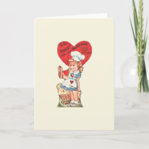 Vintager Hot Dog Valentine Feiertagskarte