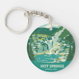 Vintager Hot Springs Nationalpark Schlüsselanhänger
