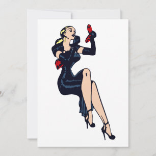 Vintager Hübscher Blonde Retro Glamour Pinup