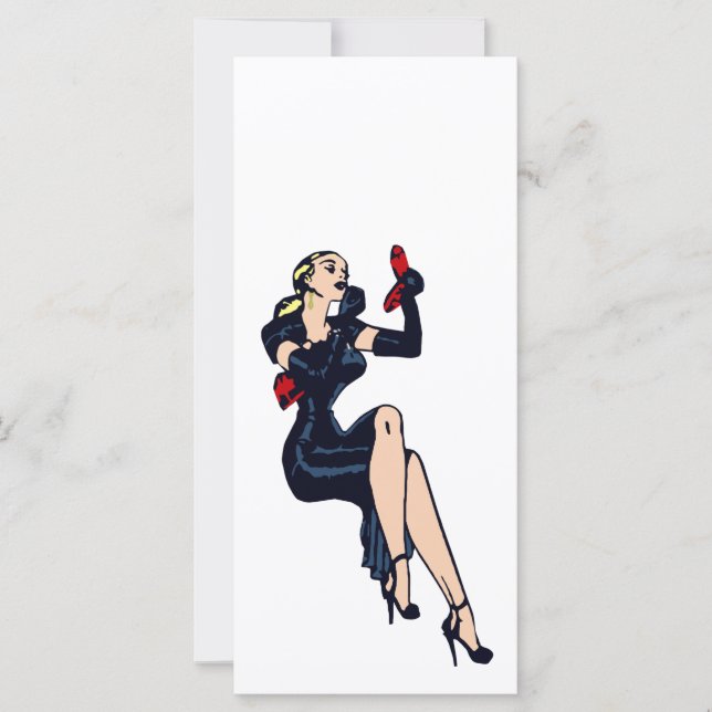 Vintager Hübscher Blonde Retro Glamour Pinup (Vorderseite)