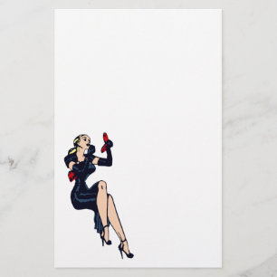 Vintager Hübscher Blonde Retro Glamour Pinup Briefpapier